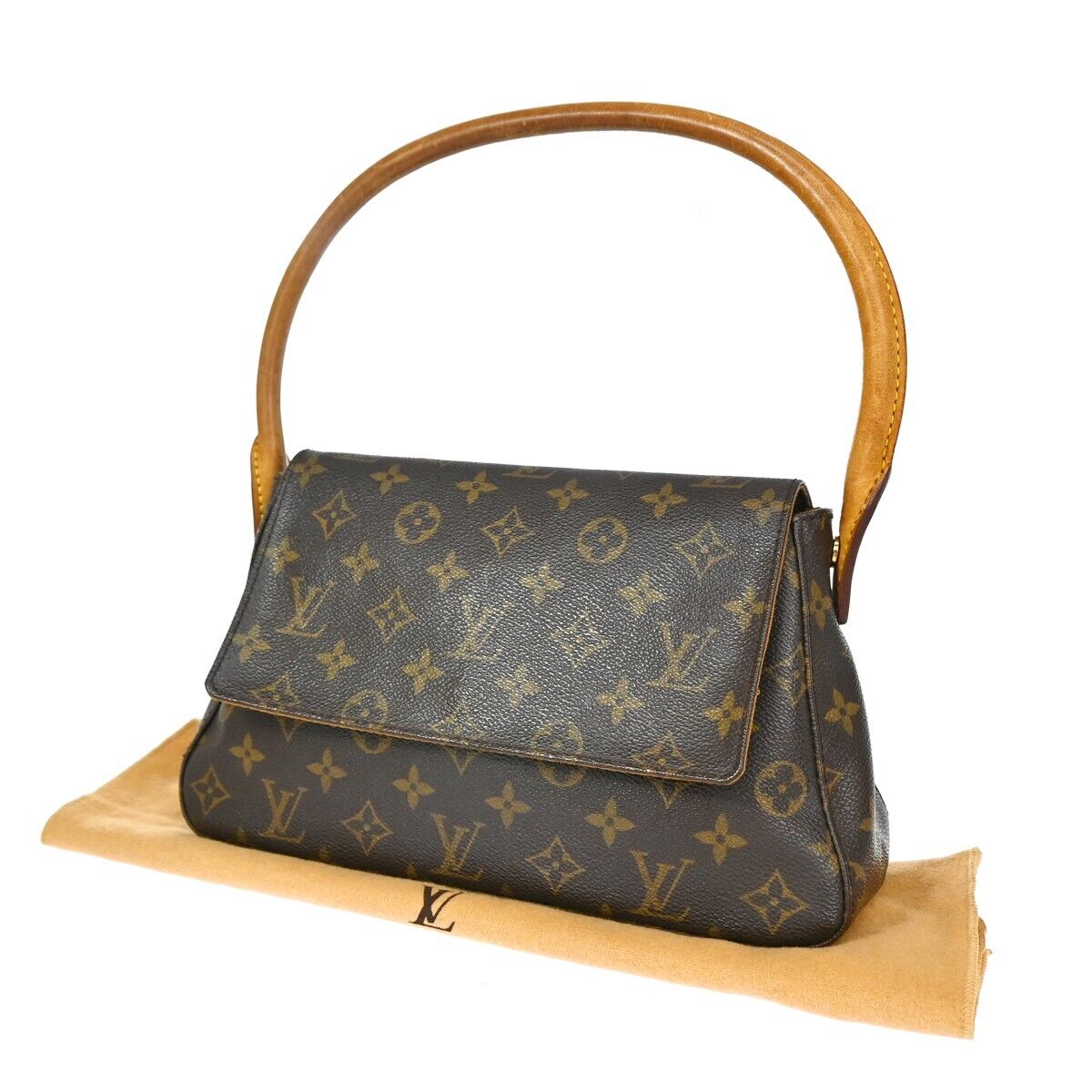 LOUIS VUITTON Mini Looping Hand Bag Monogram Leather Brown France M51147 98ED470