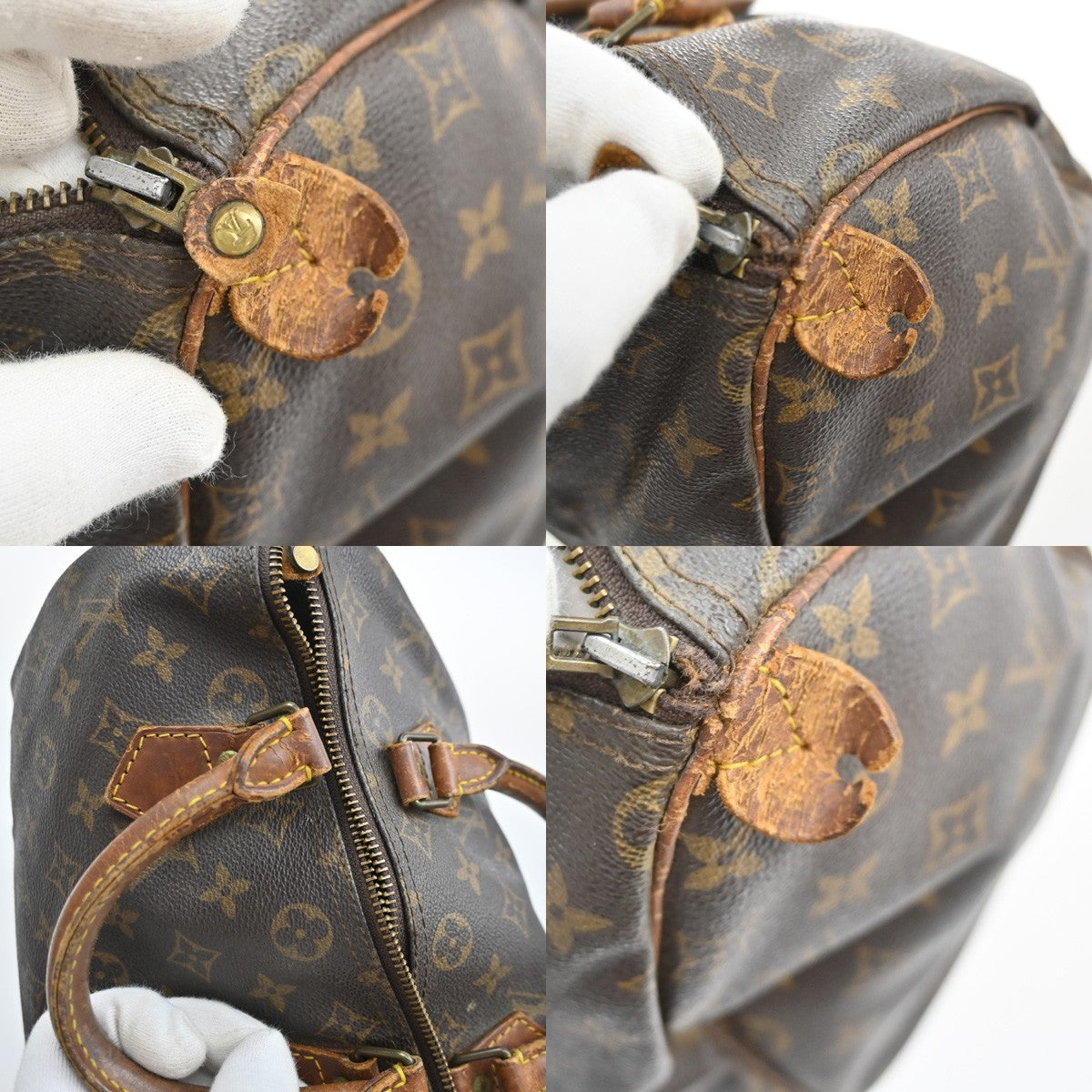 LOUIS VUITTON Speedy 30 Travel Hand Bag Monogram Leather Brown M41526  30SA086