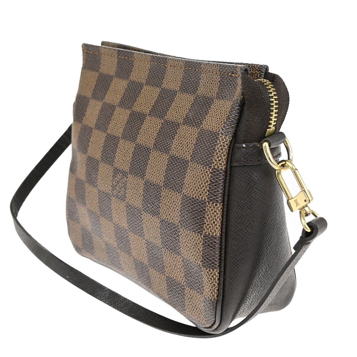 LOUIS VUITTON  Trousse Makeup Hand Bag Damier Ebene Leather Brown N51982 78SJ160