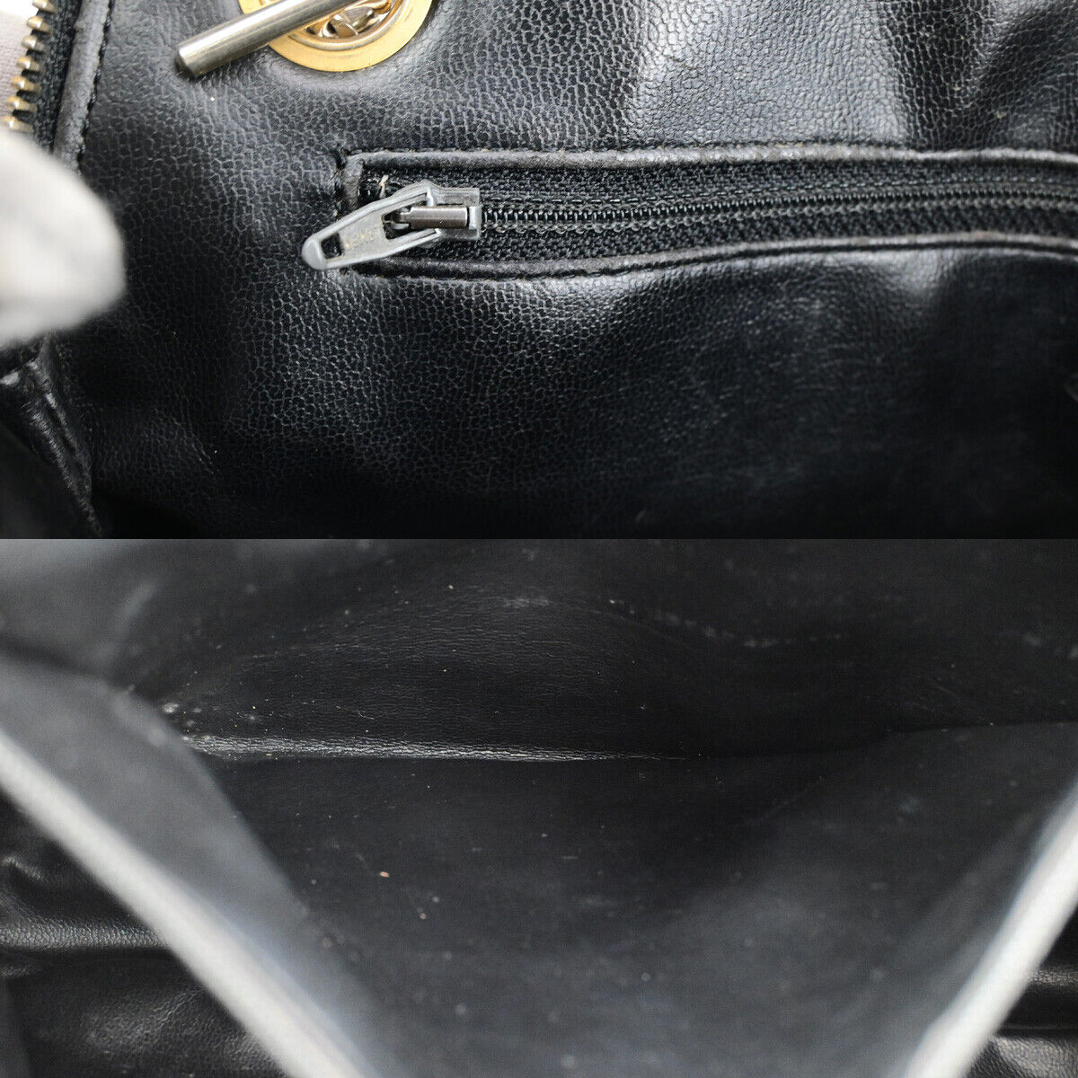 CHANEL CC Logo Matelasse Chain Shoulder Bag Leather Black GHW Vintage 10RK661