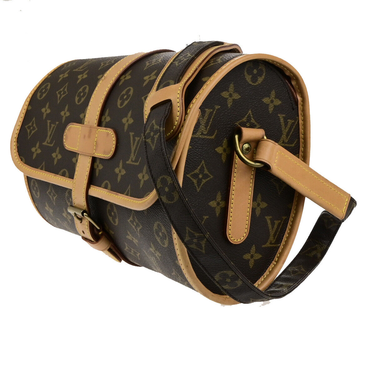LOUIS VUITTON Logo Marne Shoulder Bag Monogram Leather Brown M51369 14SJ585