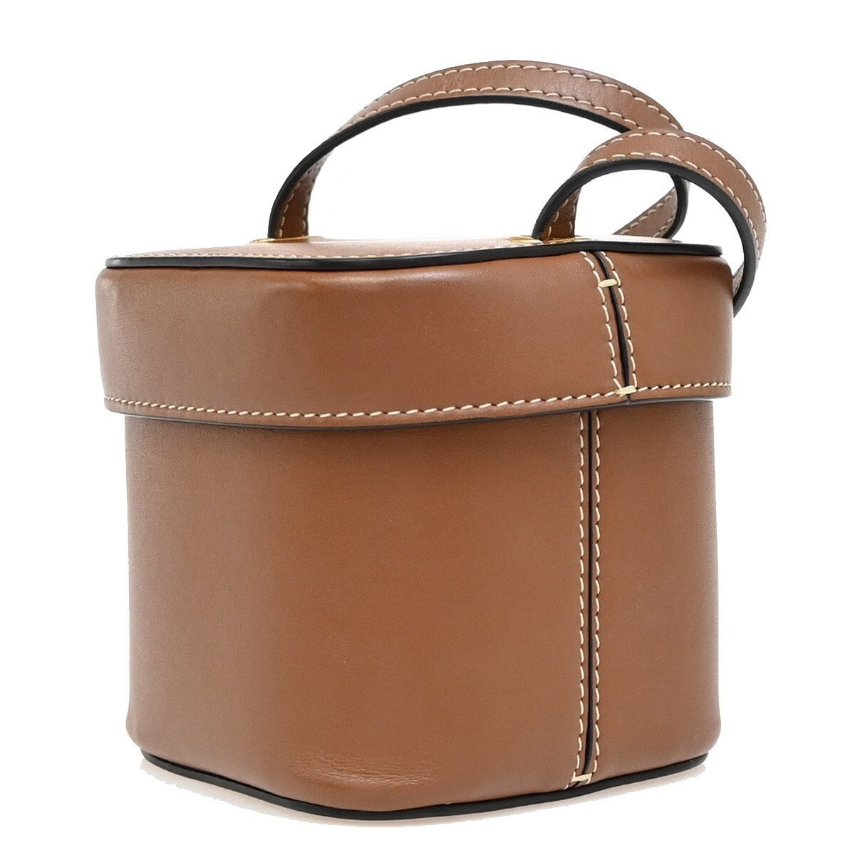 CELINE Logo Cuir Triomphe Small Box Shoulder Bag Leather Brown Italy 665RF311