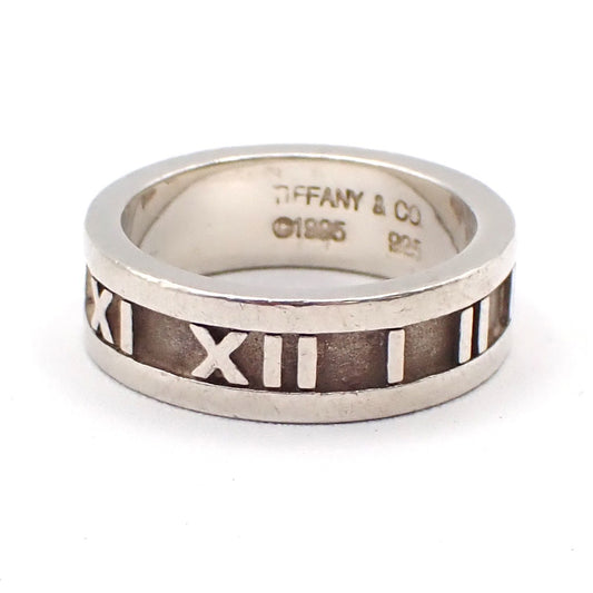 Tiffany & Co. Logo Roman Numeral Atlas Ring JP 13 US 6.5 Silver 925 01EG101