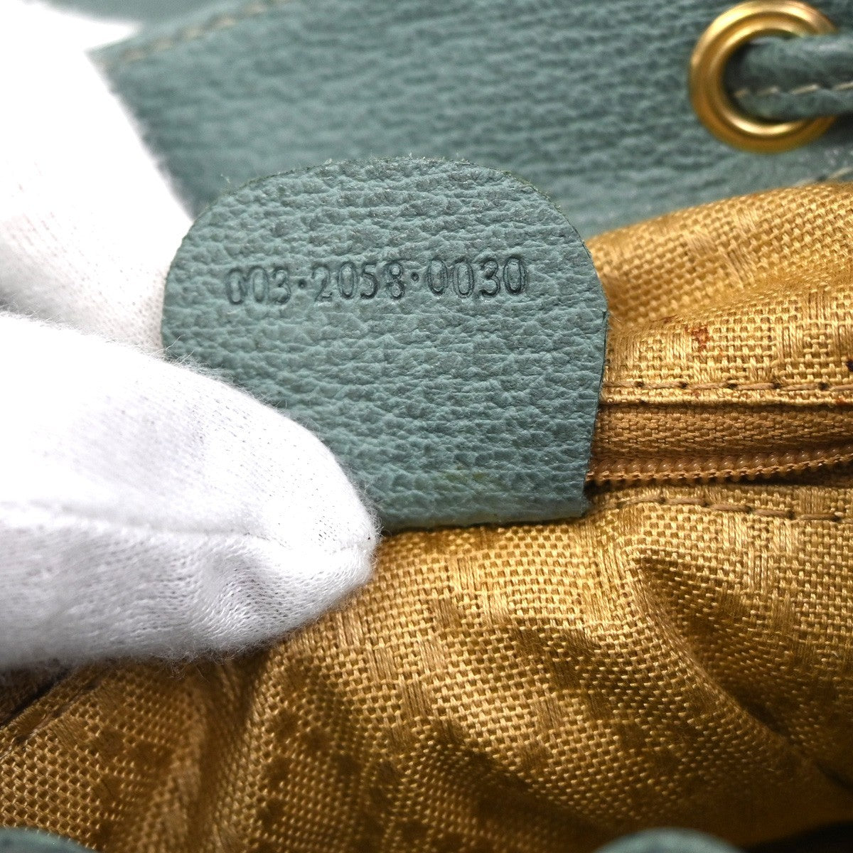 GUCCI Logo Bamboo Handle Mini Backpack Bag Suede Leather Green GHW Italy 36KC838