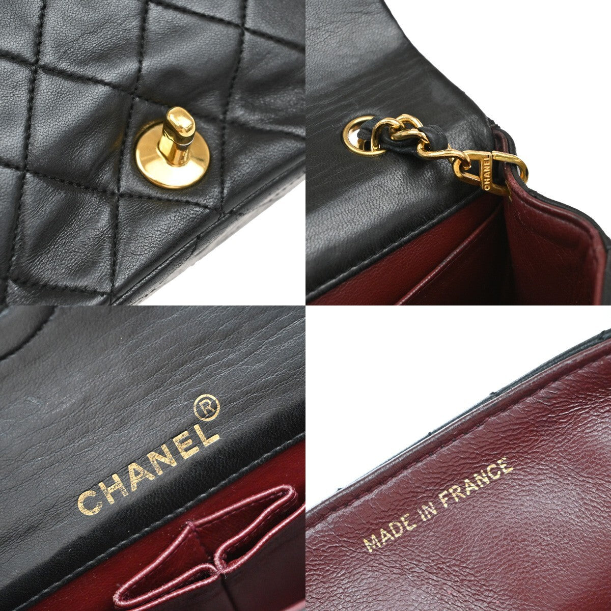 CHANEL CC Mini Matelasse Full Flap Chain Shoulder Bag Leather Black GHW 654RF285
