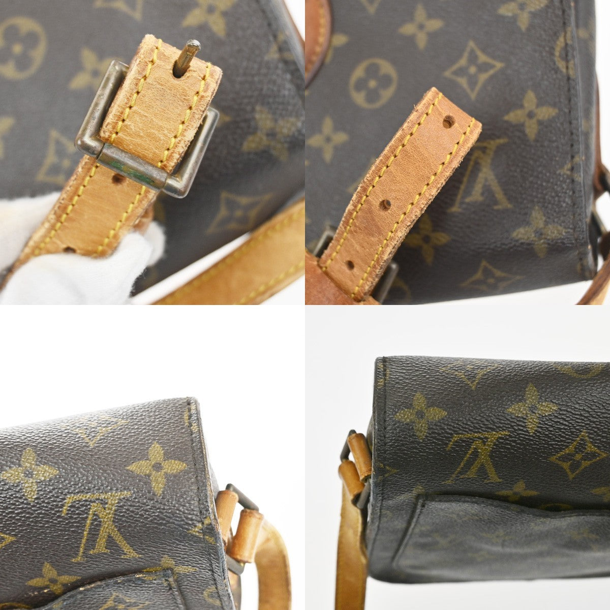 LOUIS VUITTON Saint Cloud GM Shoulder Bag Monogram Leather Brown M51242 32YH880