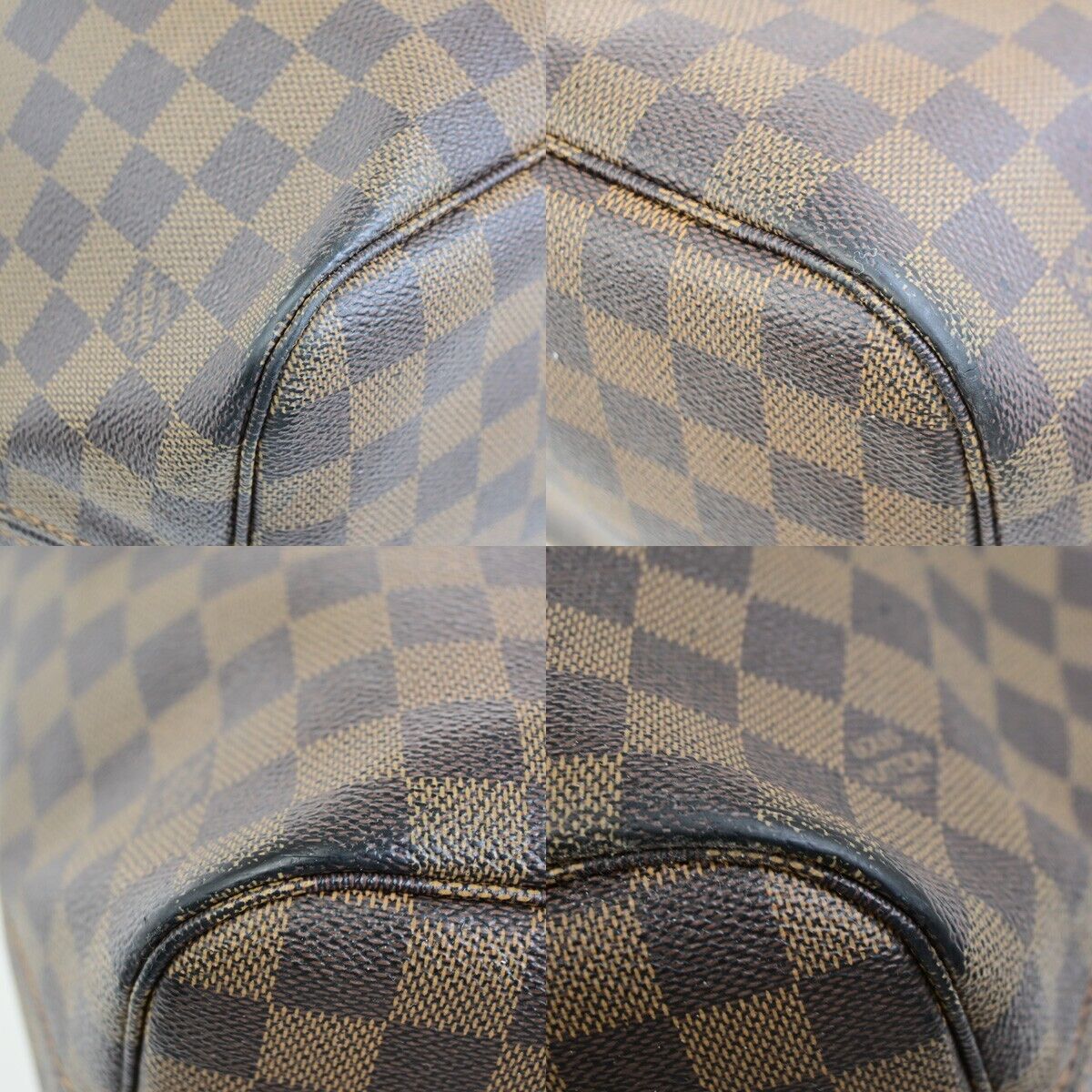 LOUIS VUITTON Neverfull MM Shoulder Bag Damier Ebene Leather BN N41358 17FB370