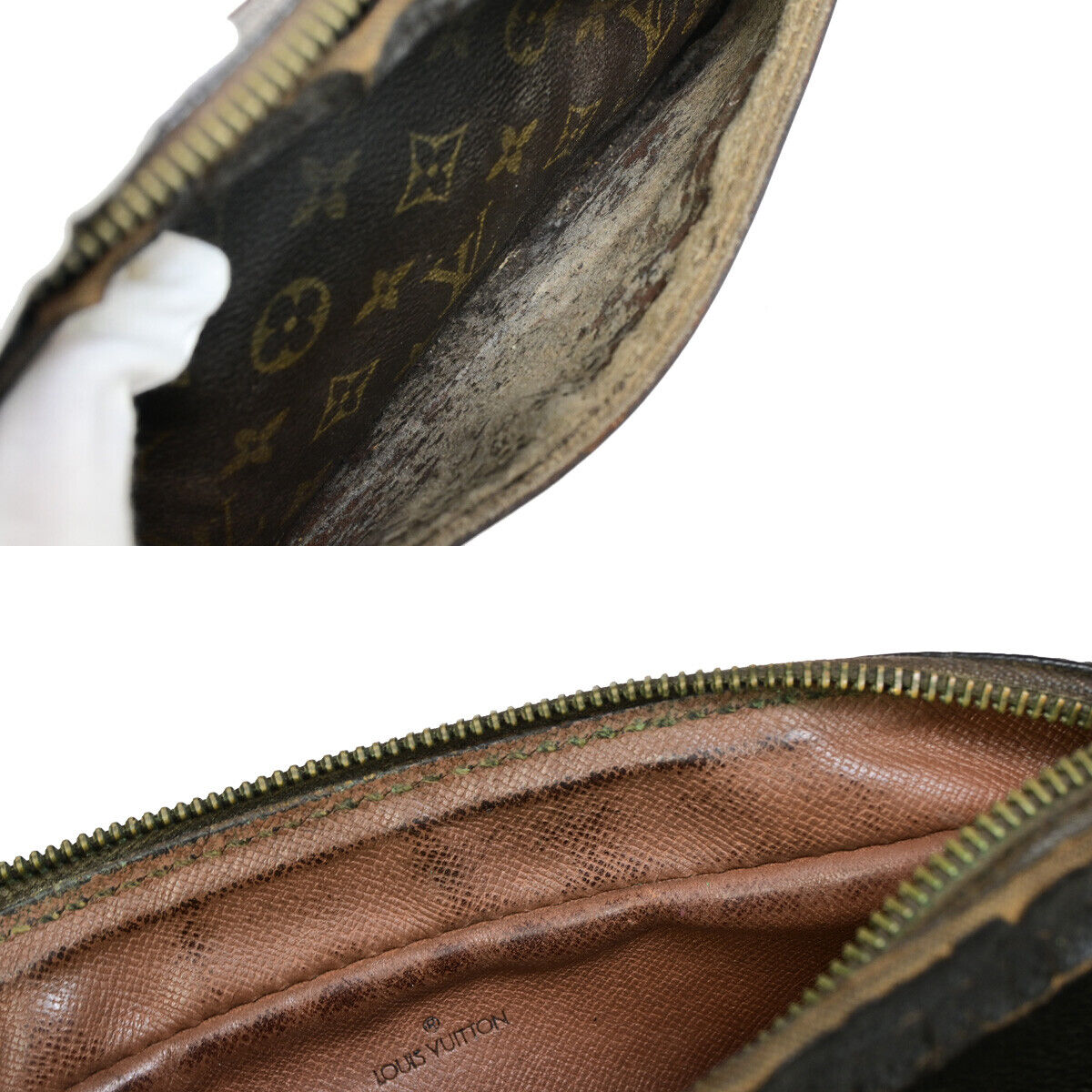 LOUIS VUITTON Compiegne 28 Clutch Hand Bag Monogram Leather Brown M51845 07SH991