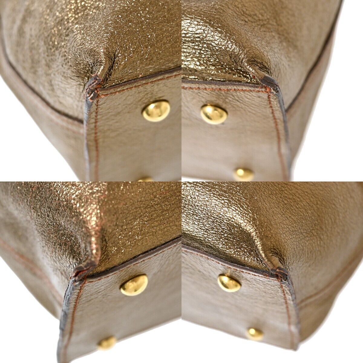YVES SAINT LAURENT Neo Double Reversible Shoulder Bag Leather Red Gold 33EA097