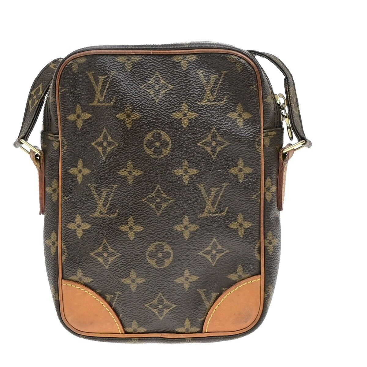 LOUIS VUITTON Danube Shoulder Bag Monogram Leather Brown France M45266 30ED775