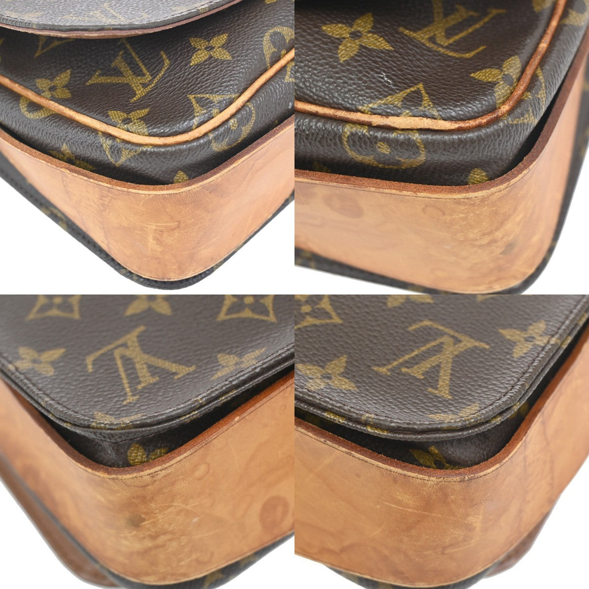 LOUIS VUITTON Cartouchiere MM Shoulder Bag Monogram Leather Brown M51253 64KC765