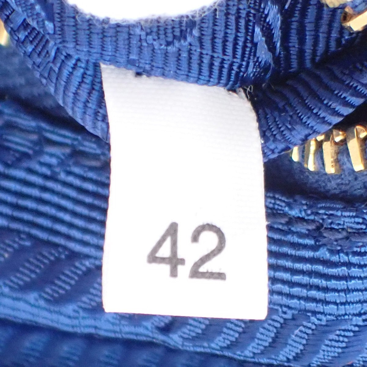 PRADA LOGO Mini Pouch Bag Canvas Blue Gold Italy 63AA135