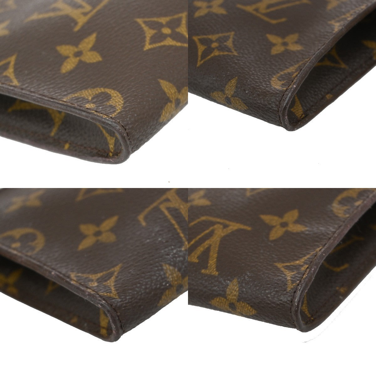 LOUIS VUITTON Logo BUCKET PM Pouch Bag Monogram Leather Brown France 04KP144