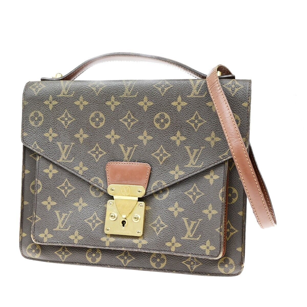 LOUIS VUITTON Monceau 28 2Way Shoulder Hand Bag Monogram Leather M51185 38EE005