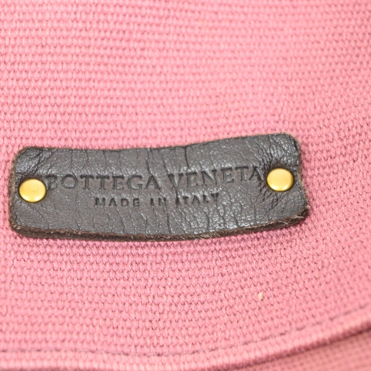 BOTTEGA VENETA Logo Shoulder Tote Bag Canvas Leather Pink GHW Italy 37YH904