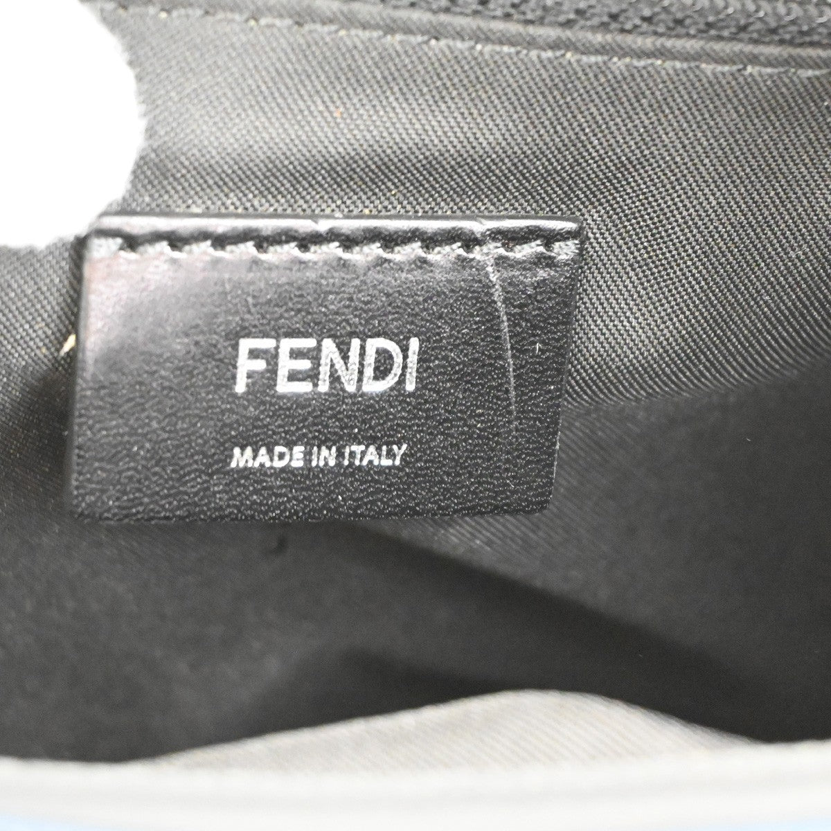 FENDI Logo Backpack Bag Nylon Canvas Leather Navy Blue Black SHW Italy 77TA682