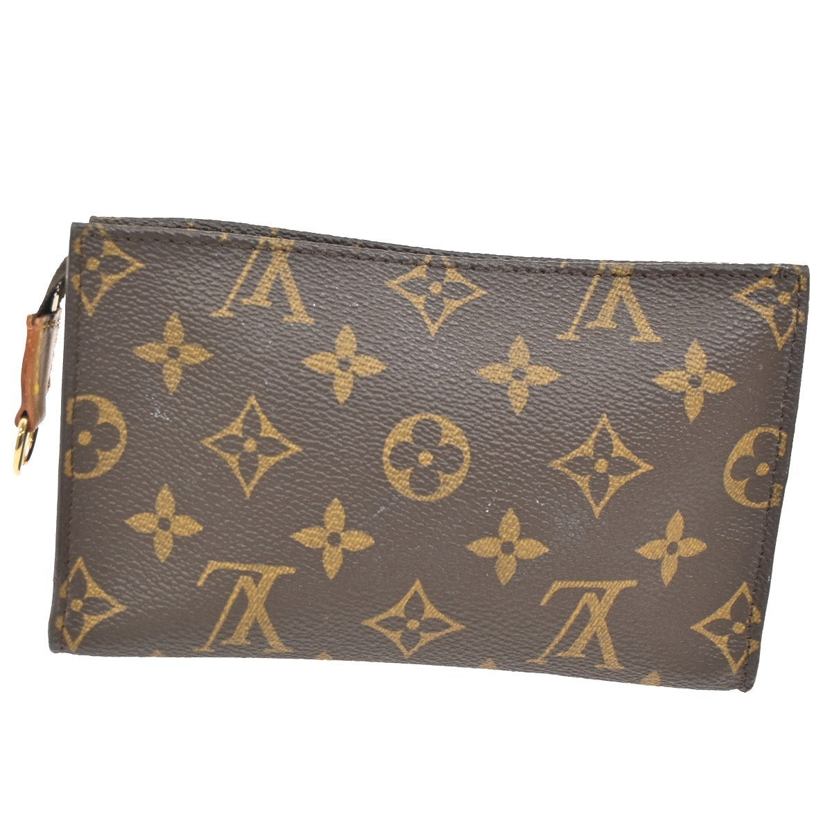 LOUIS VUITTON Logo BUCKET PM Pouch Bag Monogram Leather Brown France 04KC276