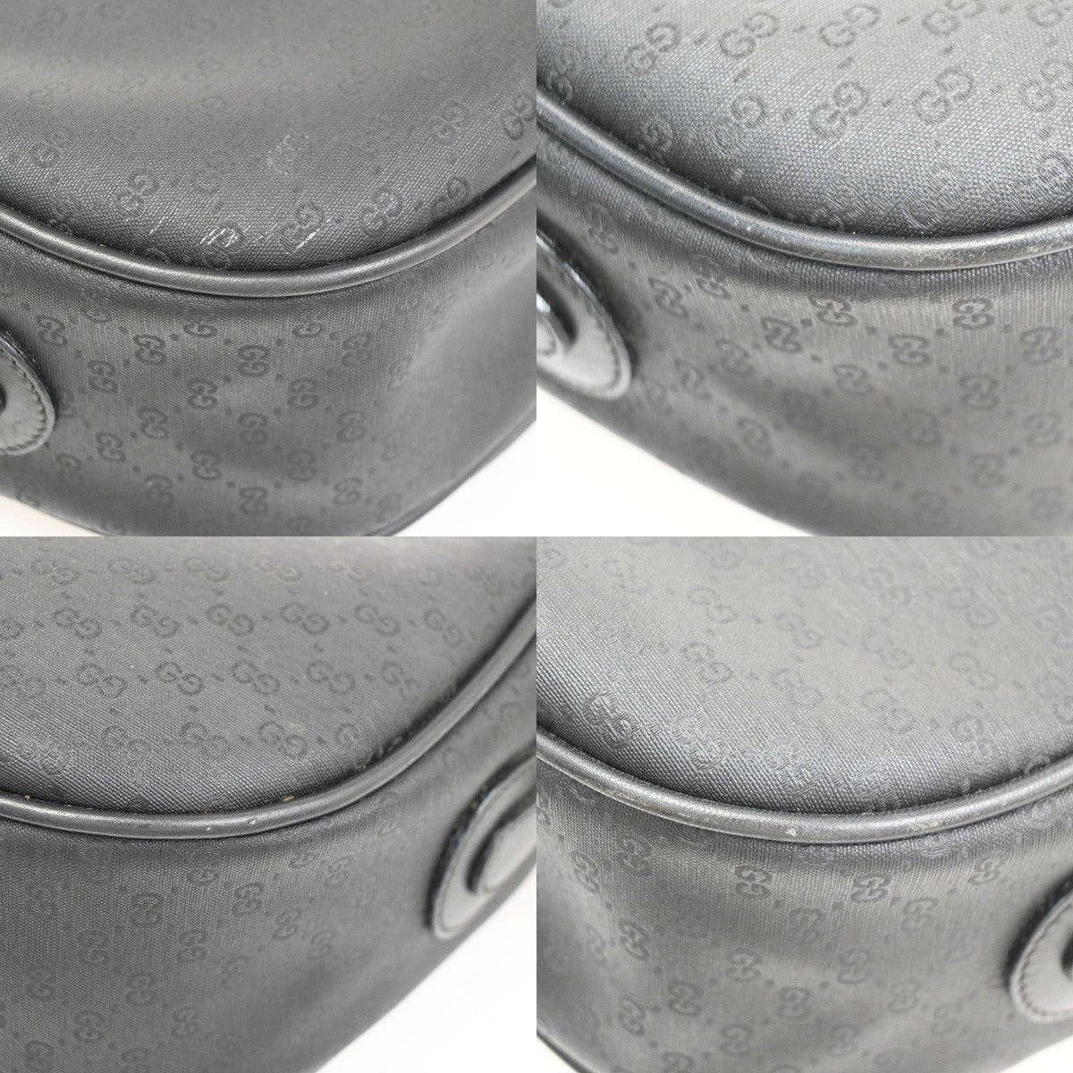 Gucci Guccissima GG Sherry Web Crossbody Shoulder Bag PVC Black Italy 09PA140