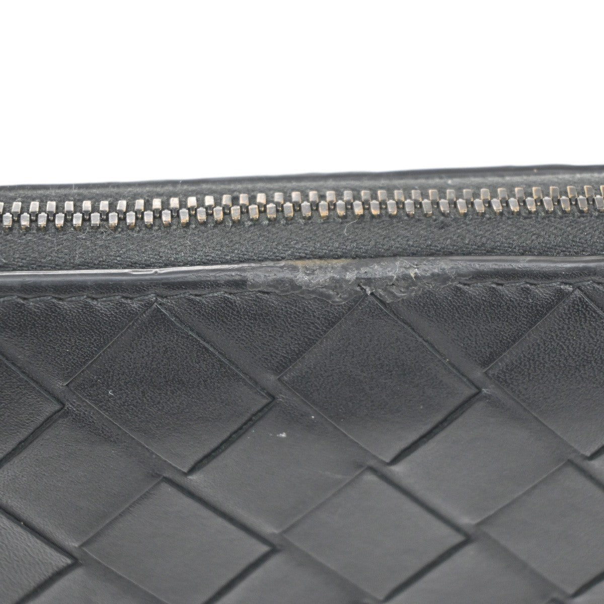BOTTEGA VENETA Logo Intrecciato Zip Around Long Wallet Leather Black 65KC209