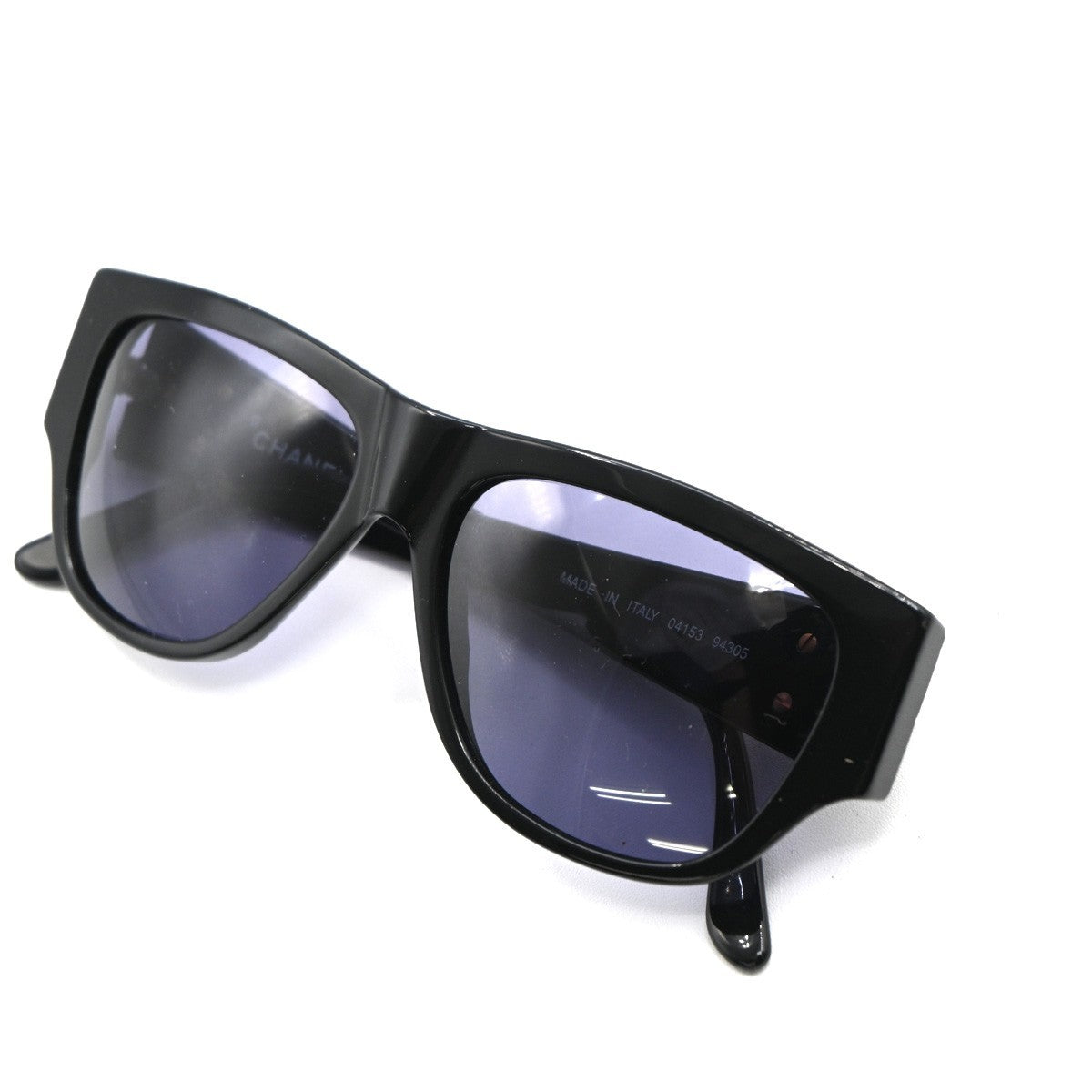 CHANEL CC Logo Sunglasses Eye Wear Metal Plastic Black Italy 04153 67RL635