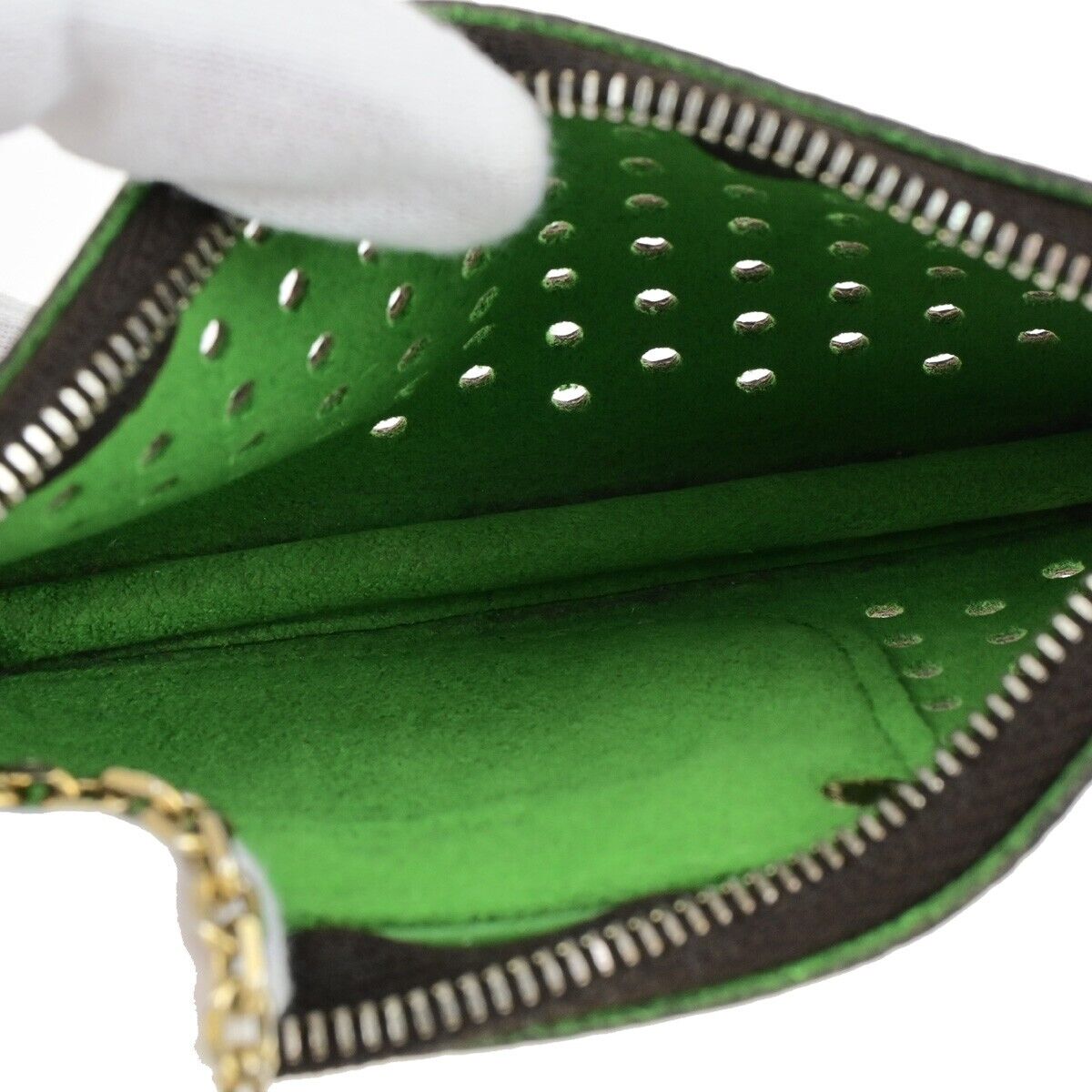LOUIS VUITTON Pochette Cles Coin Wallet Monogram Perfo BN Green M95186 38FB244