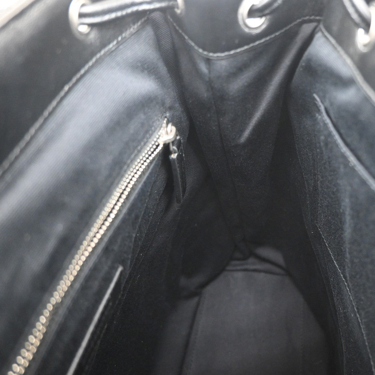 SAINT LAURENT YSL Logo LouLou Backpack Bag Leather Black SHW Italy 652LC599