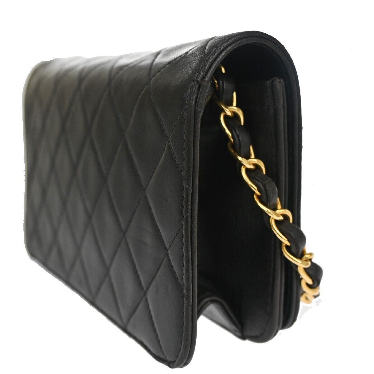 CHANEL CC Mini Matelasse Chain Shoulder Bag Leather Black GHW Vintage 807RH012