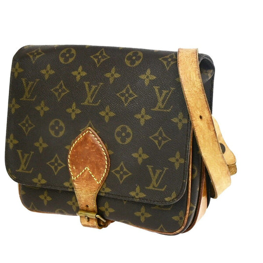 LOUIS VUITTON Cartouchiere MM Shoulder Bag Monogram Leather Brown M51253 30FB216
