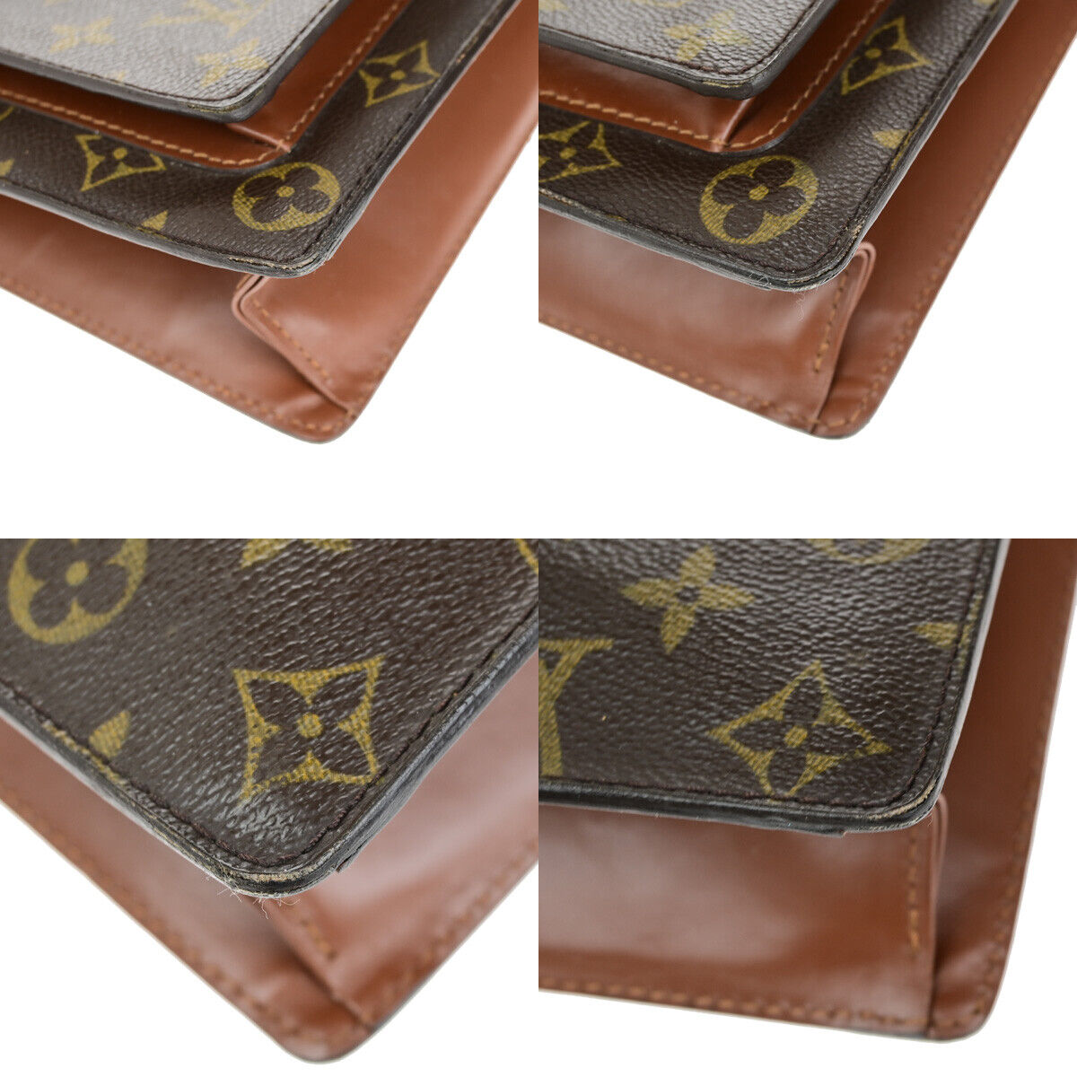 LOUIS VUITTON Monceau 28 Hand Bag Monogram Leather Brown M51185 70YG720