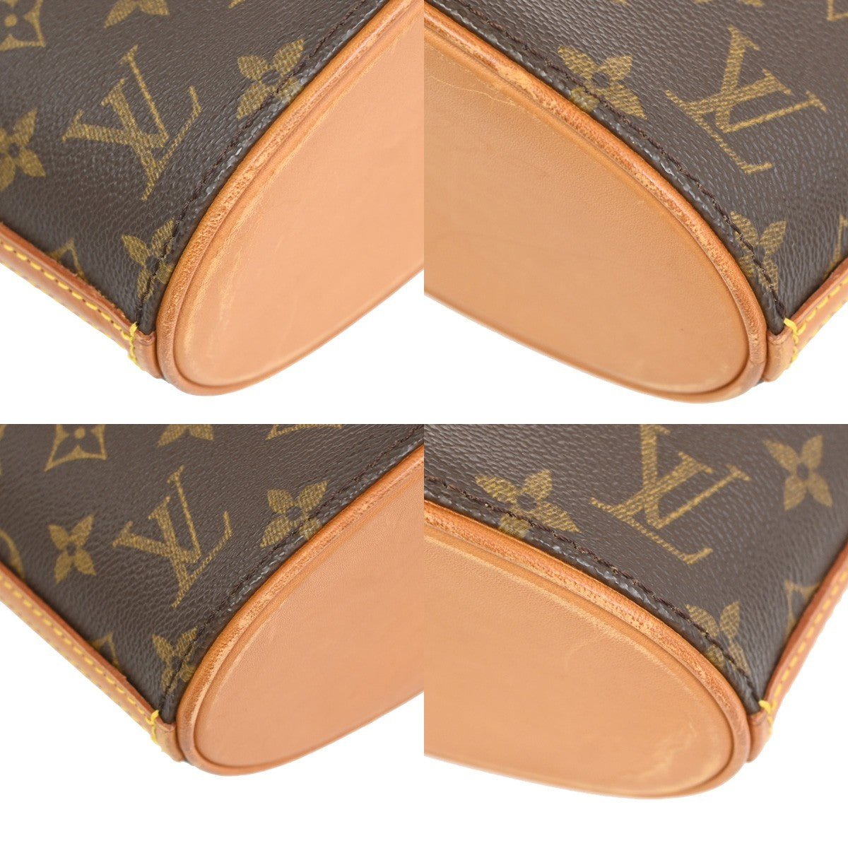LOUIS VUITTON Logo Drouot Shoulder Bag Monogram Leather Brown M51290 16KC896