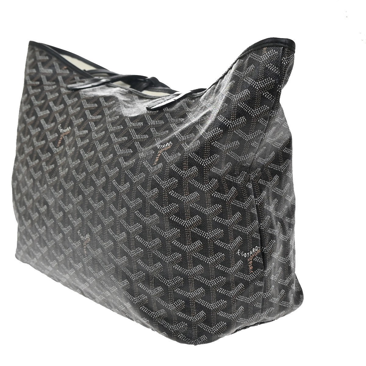 GOYARD Saint Louis PM Shoulder Tote Bag Coating Canvas Leather Black 628RF892