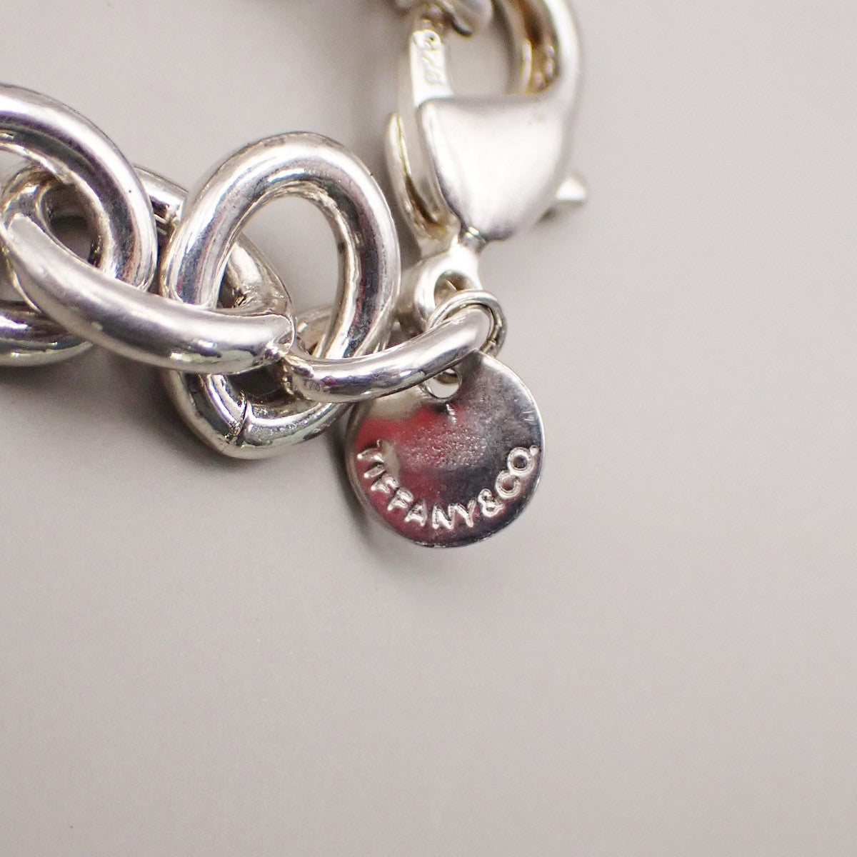 TIFFANY & CO. 5 Charm Stencil Chain Bracelet Sterling Silver AG 925 33KD047