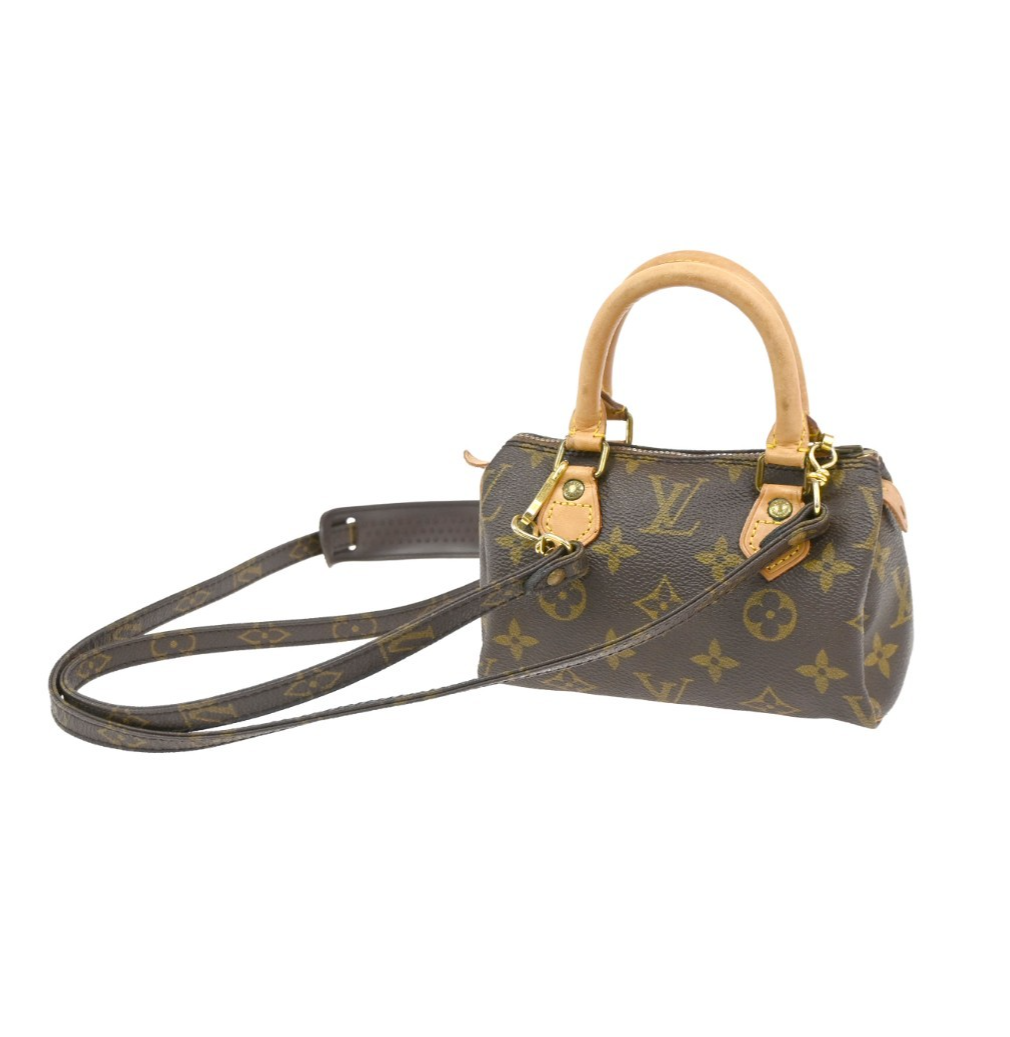 LOUIS VUITTON Mini Speedy 2Way Hand Bag Monogram Leather Brown M41534 98CA975