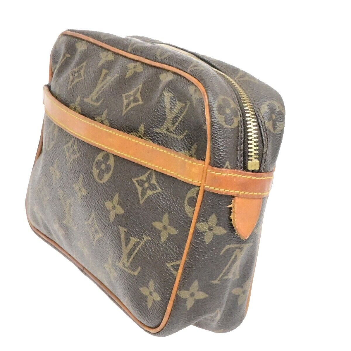 LOUIS VUITTON Compiegne 23 Clutch Hand Bag Monogram Leather Brown M51847 05ED976
