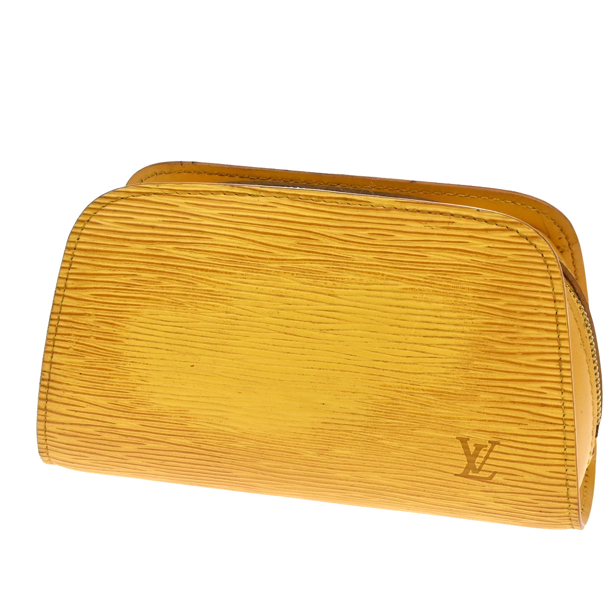LOUIS VUITTON LV Logo Dauphine PM Pouch Bag Epi Leather Yellow M48449 02KB666