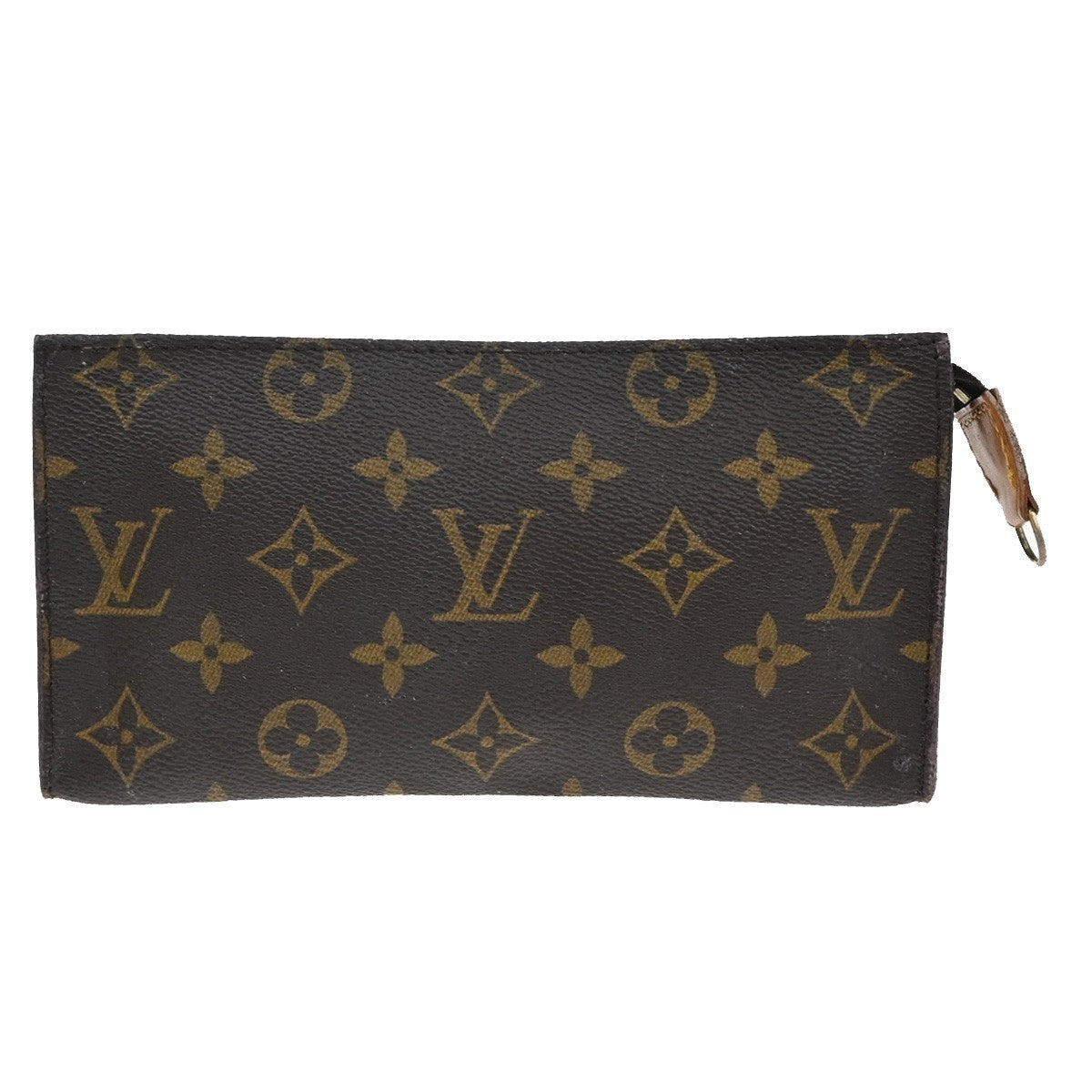 LOUIS VUITTON Logo BUCKET GM Pouch Bag Monogram Leather Brown U.S.A 05TA152