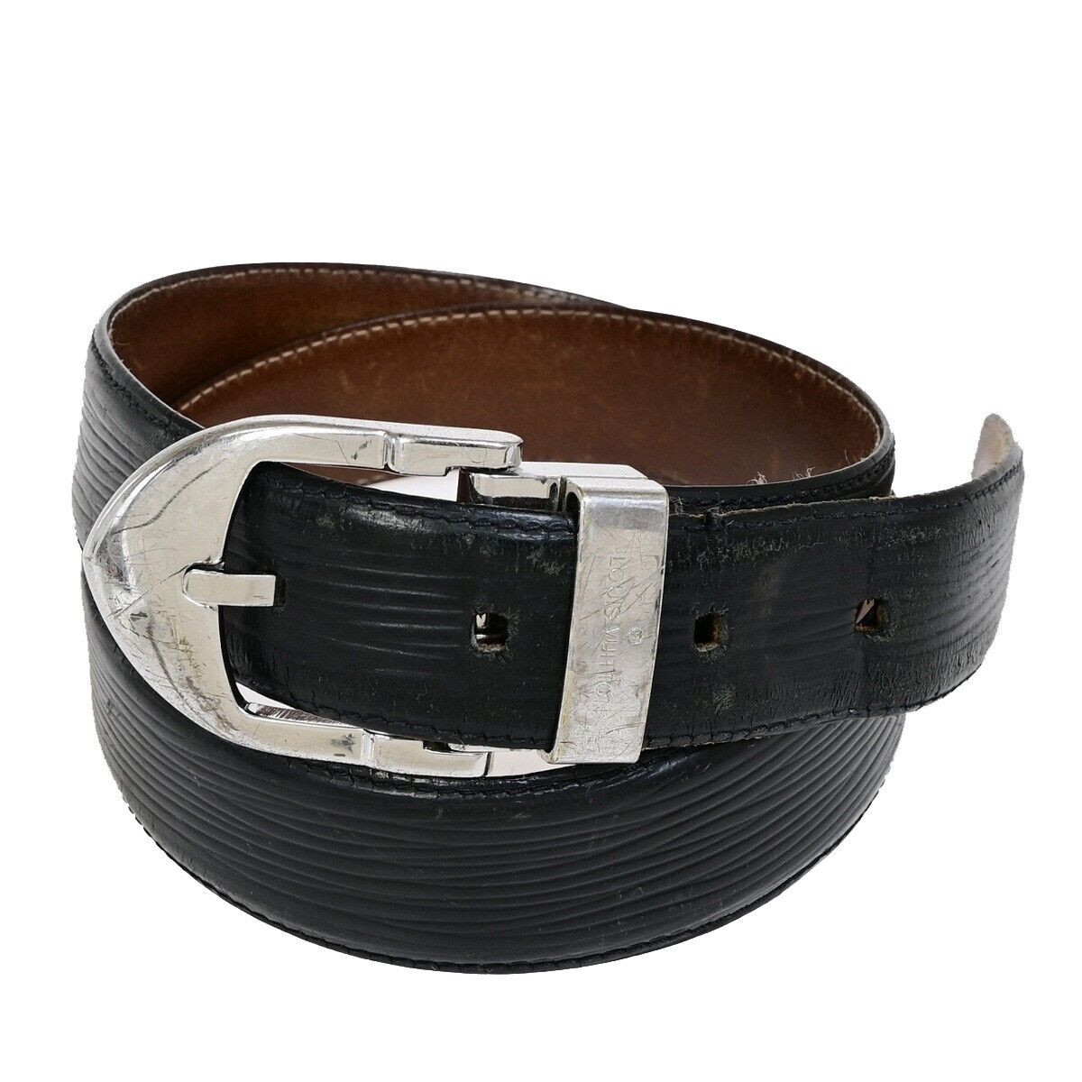 LOUIS VUITTON Ceinture Classic Belt Epi Leather Black M6833V Accessory 08KA375