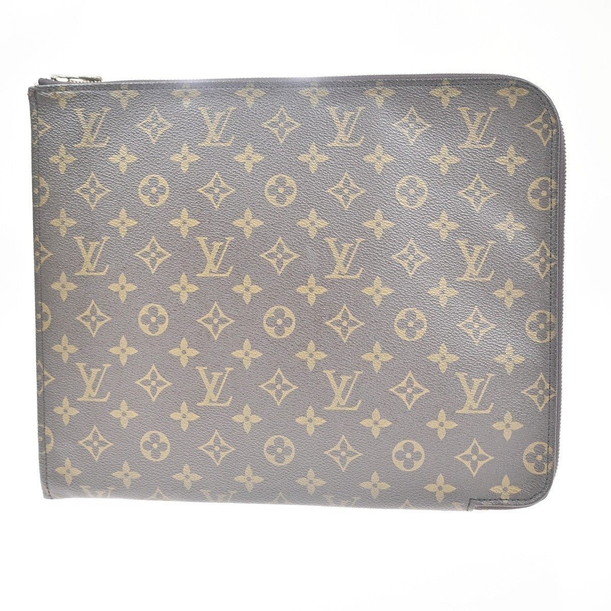 LOUIS VUITTON Poche Documents Clutch Bag Monogram Leather Brown France 87MA465