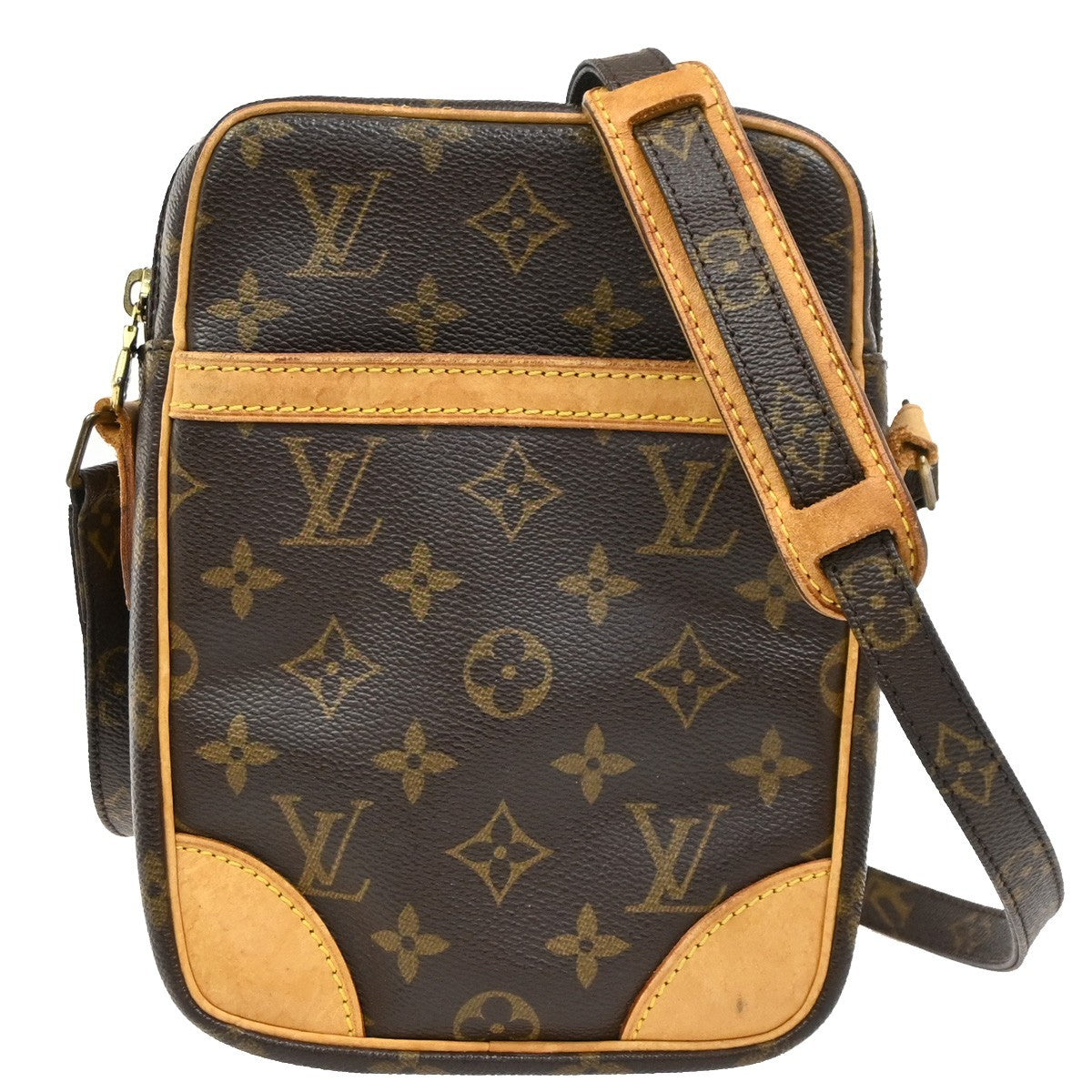 LOUIS VUITTON Danube Shoulder Bag Monogram Leather Brown France M45266 86DA237