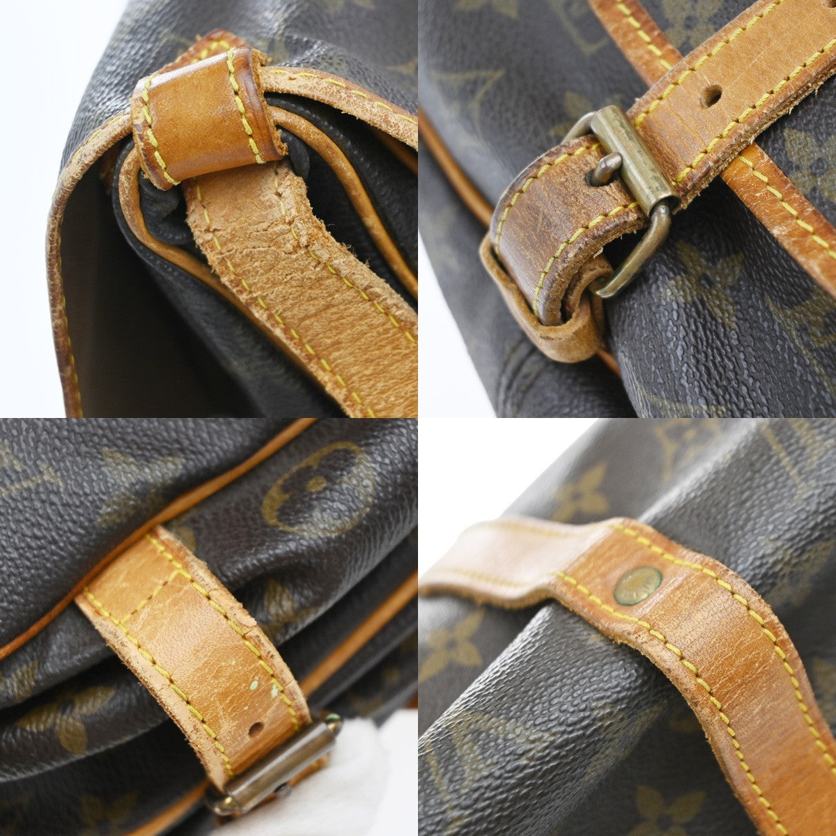 LOUIS VUITTON Logo Saumur 30 Shoulder Bag Monogram Leather Brown M42256 87EG368