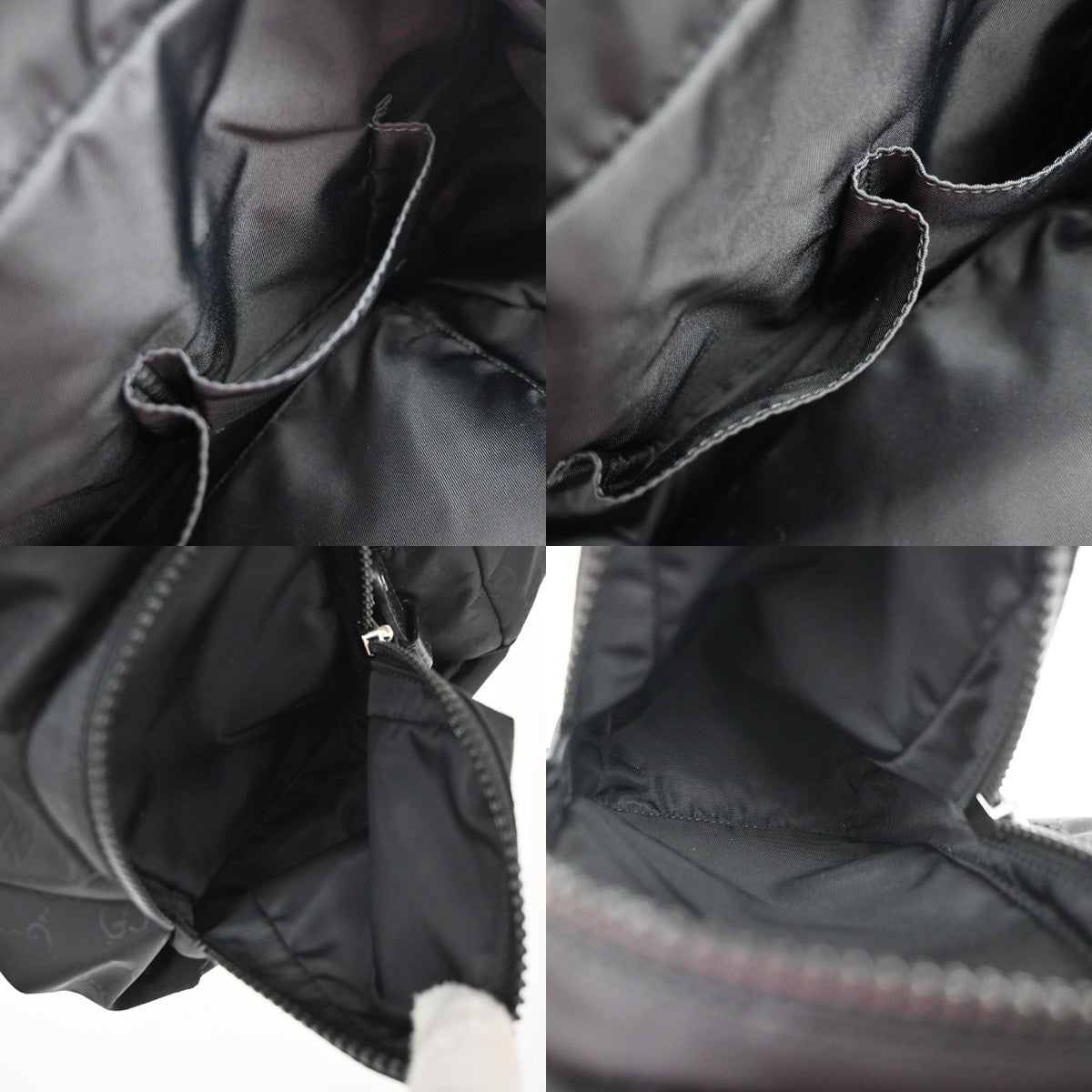 GUCCI Logo GG Pattern Backpack Bag Nylon Leather Black SHW Italy 99YH952