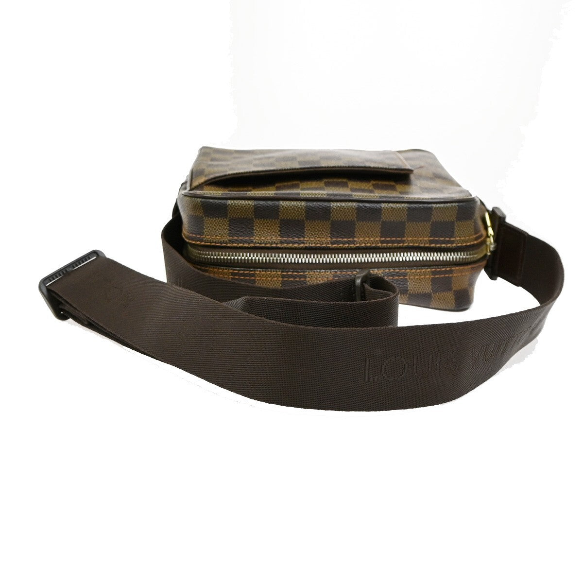 LOUIS VUITTON Olav PM Shoulder Bag Damier Ebene Leather Brown N41442 85FB540