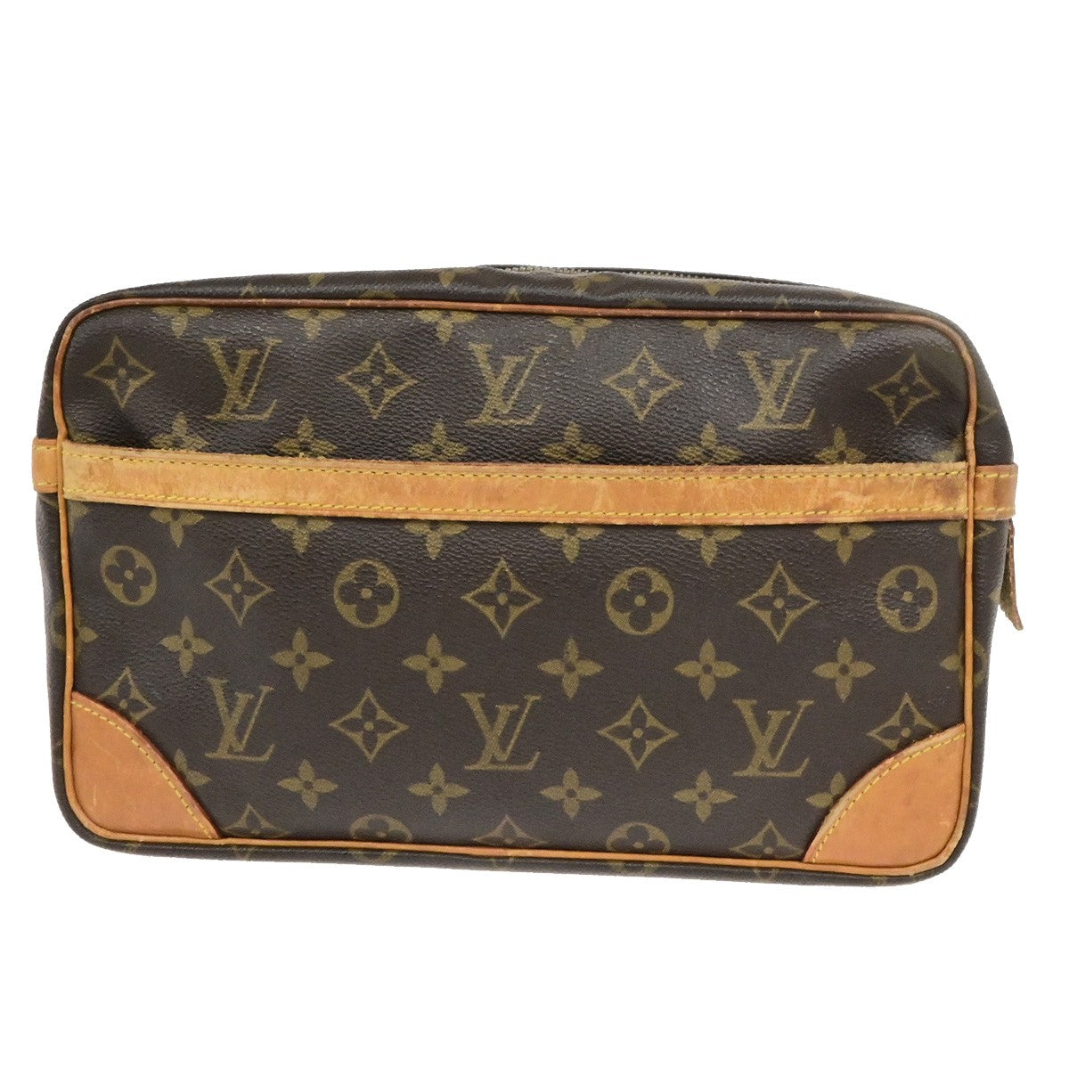 LOUIS VUITTON Compiegne 28 Clutch Hand Bag Monogram Leather Brown M51845 61YH084