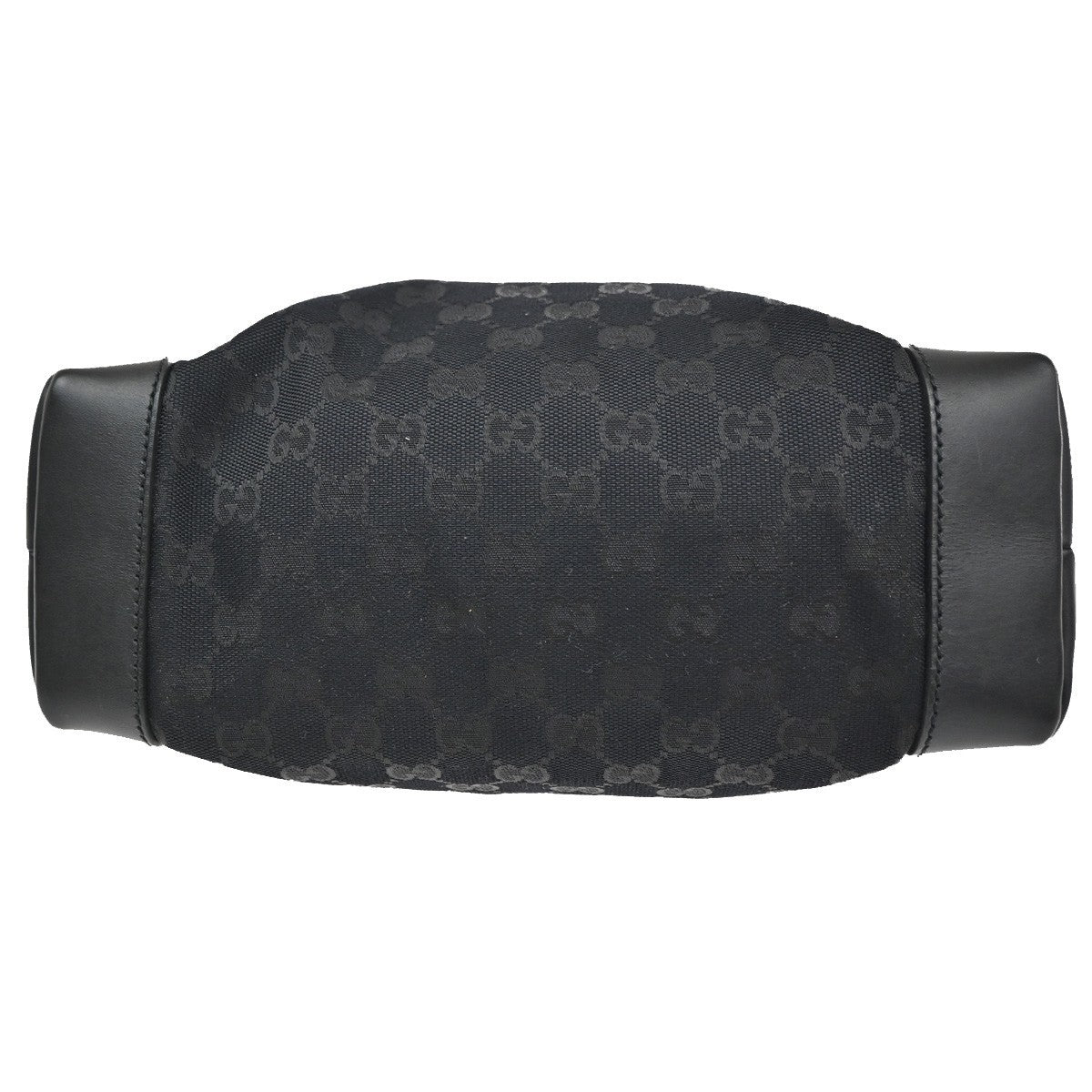 GUCCI GG Sherry Canvas Shoulder Message Bag Leather Black SHW Italy 77CA379