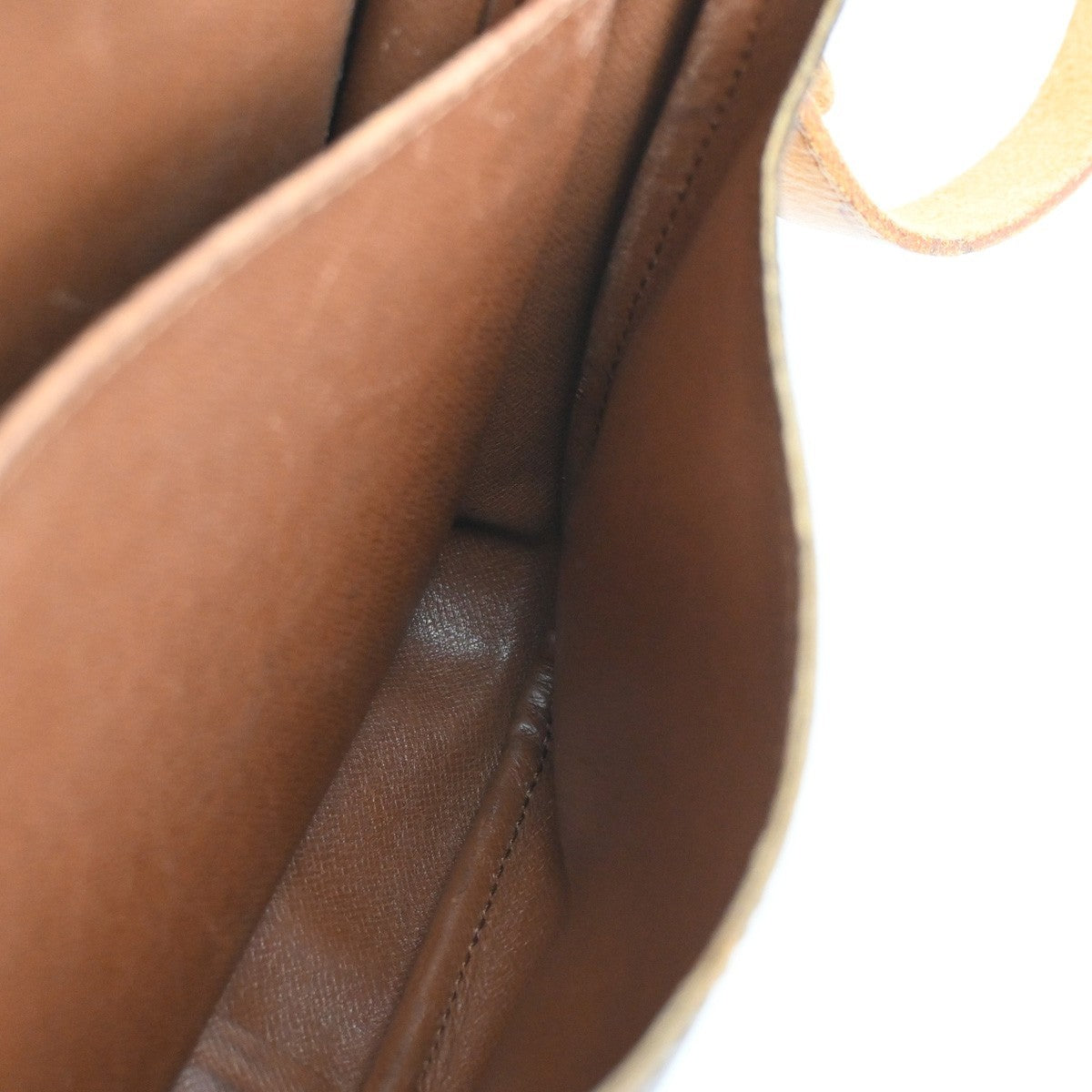 LOUIS VUITTON Cartouchiere MM Shoulder Bag Monogram Leather Brown M51253 78SA065