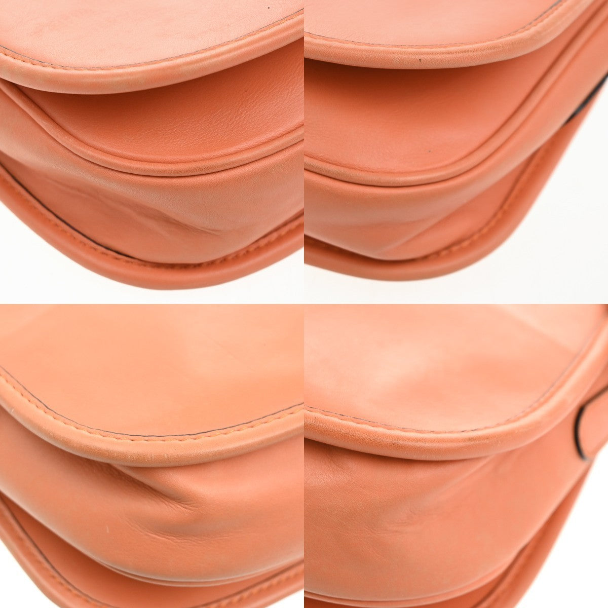 CELINE Logo Flap Crossbody Shoulder Bag Leather Orange GHW Italy 32KC449