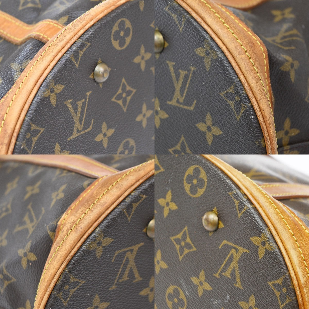 LOUIS VUITTON BUCKET GM Shoulder Tote Bag Monogram Leather Brown  M42236 69CA626