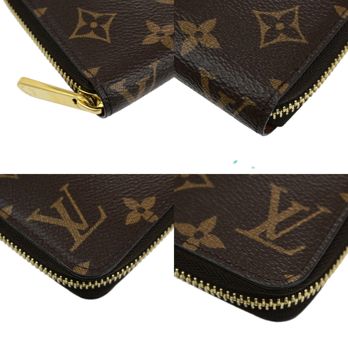 LOUIS VUITTON Zippy Long Wallet Purse Monogram Leather Brown M42616 20RF187