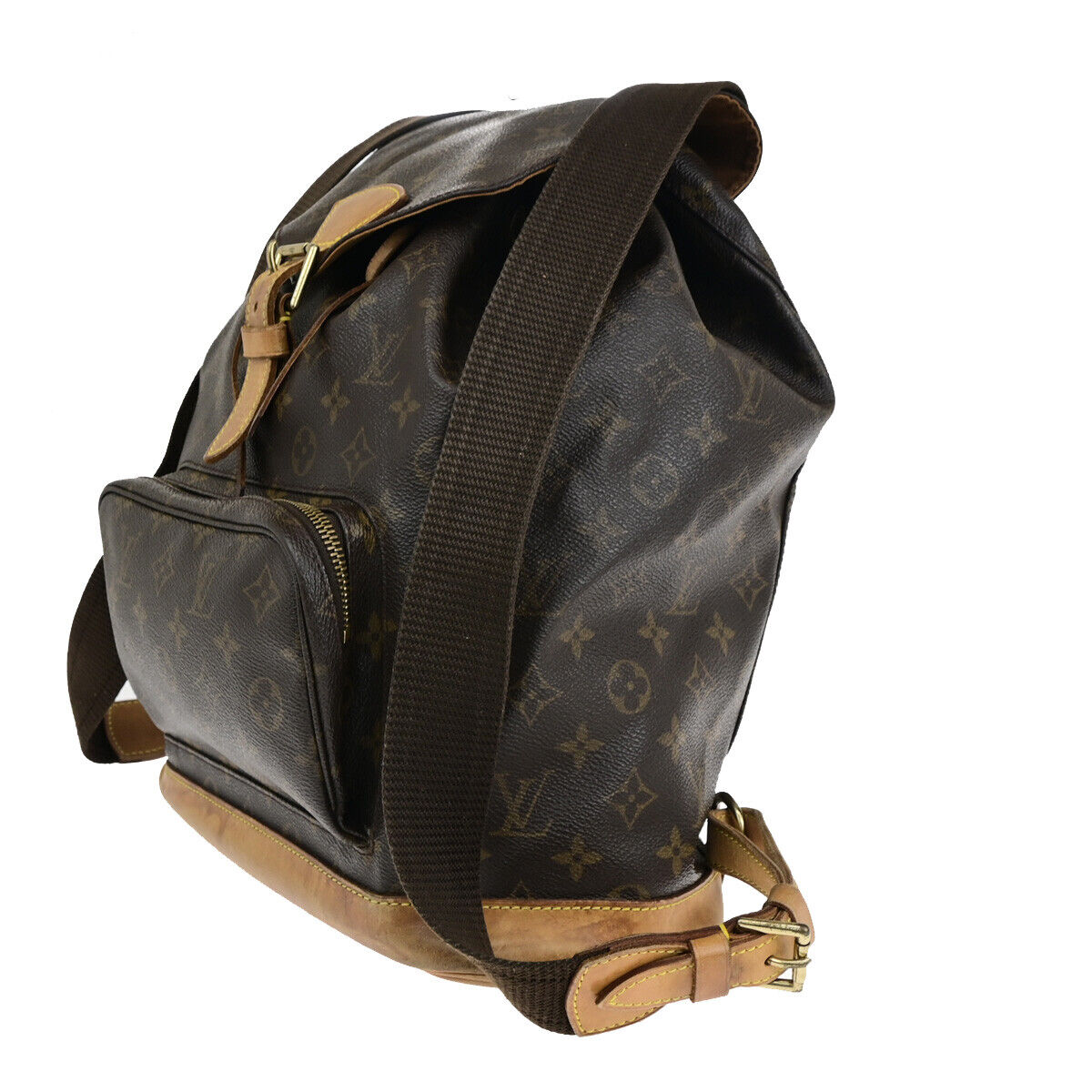 LOUIS VUITTON Montsouris GM Backpack Bag Monogram Leather Brown M51135 79YF441