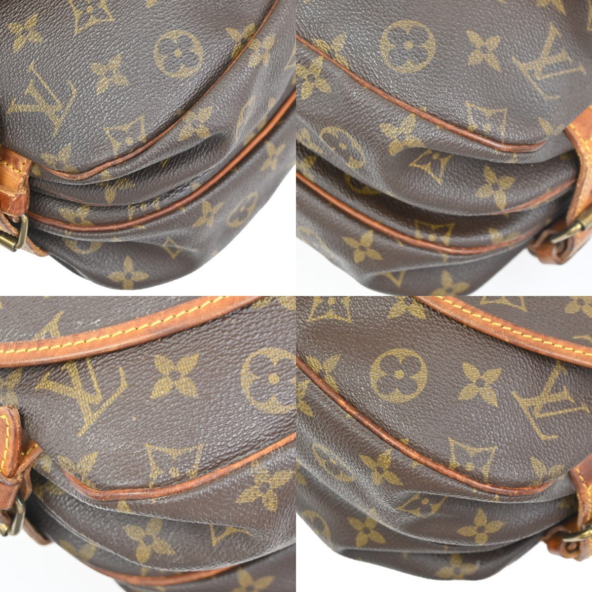 LOUIS VUITTON Logo Saumur 30 Shoulder Bag Monogram Leather Brown M42256 39PA062